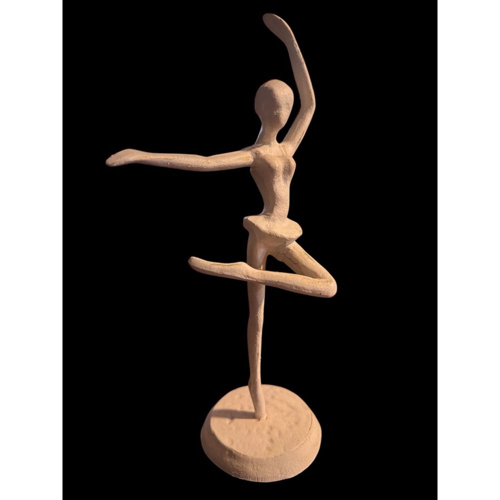 Abstract Cast Iron Metal Ballerina Figurine Decorative Danseuse Statue 11" Tall